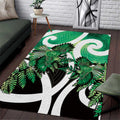 Piwakawaka New Zealand Matariki Area Rug Maori New Year Silver Fern Green Galaxy