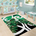 Piwakawaka New Zealand Matariki Area Rug Maori New Year Silver Fern Green Galaxy