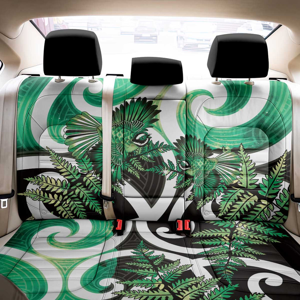 Piwakawaka New Zealand Matariki Back Car Seat Cover Maori New Year Silver Fern Green Galaxy