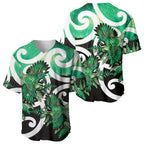 Piwakawaka New Zealand Matariki Baseball Jersey Maori New Year Silver Fern Green Galaxy