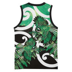 Piwakawaka New Zealand Matariki Basketball Jersey Maori New Year Silver Fern Green Galaxy