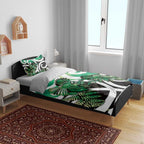 Piwakawaka New Zealand Matariki Bedding Set Maori New Year Silver Fern Green Galaxy