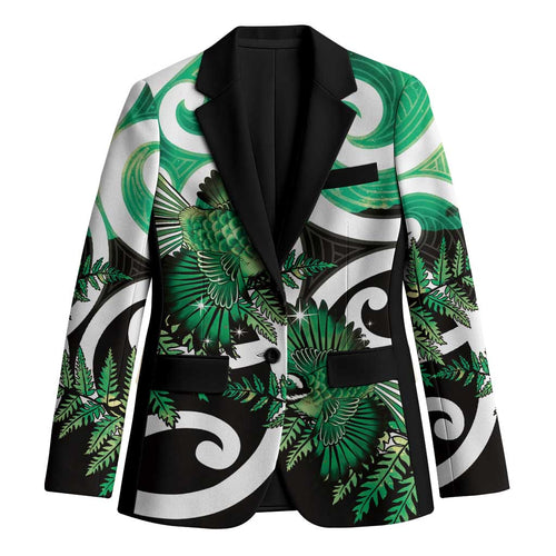 Piwakawaka New Zealand Matariki Blazer Maori New Year Silver Fern Green Galaxy