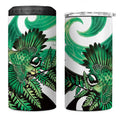 Piwakawaka New Zealand Matariki 4 in 1 Can Cooler Tumbler Maori New Year Silver Fern Green Galaxy
