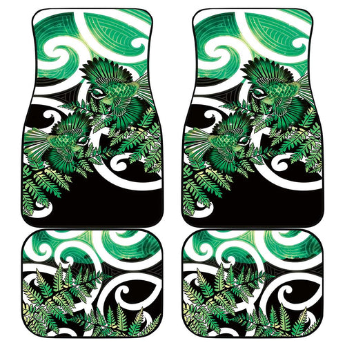 Piwakawaka New Zealand Matariki Car Mats Maori New Year Silver Fern Green Galaxy