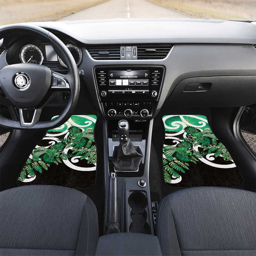 Piwakawaka New Zealand Matariki Car Mats Maori New Year Silver Fern Green Galaxy