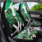 Piwakawaka New Zealand Matariki Car Seat Cover Maori New Year Silver Fern Green Galaxy