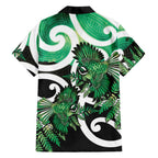 Piwakawaka New Zealand Matariki Family Matching Puletasi and Hawaiian Shirt Maori New Year Silver Fern Green Galaxy