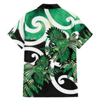 Piwakawaka New Zealand Matariki Hawaiian Shirt Maori New Year Silver Fern Green Galaxy