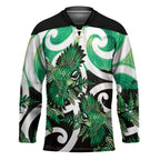 Piwakawaka New Zealand Matariki Hockey Jersey Maori New Year Silver Fern Green Galaxy