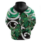 Piwakawaka New Zealand Matariki Hoodie Maori New Year Silver Fern Green Galaxy