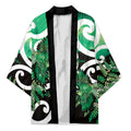 Piwakawaka New Zealand Matariki Kimono Maori New Year Silver Fern Green Galaxy