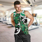 Piwakawaka New Zealand Matariki Men Tank Top Maori New Year Silver Fern Green Galaxy