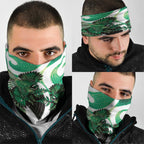 Piwakawaka New Zealand Matariki Neck Gaiter Maori New Year Silver Fern Green Galaxy
