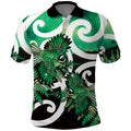 Piwakawaka New Zealand Matariki Polo Shirt Maori New Year Silver Fern Green Galaxy