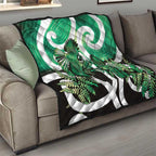 Piwakawaka New Zealand Matariki Quilt Maori New Year Silver Fern Green Galaxy