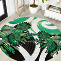 Piwakawaka New Zealand Matariki Round Carpet Maori New Year Silver Fern Green Galaxy