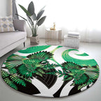 Piwakawaka New Zealand Matariki Round Carpet Maori New Year Silver Fern Green Galaxy