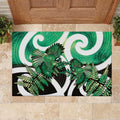 Piwakawaka New Zealand Matariki Rubber Doormat Maori New Year Silver Fern Green Galaxy
