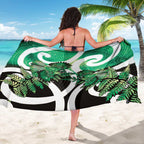 Piwakawaka New Zealand Matariki Sarong Maori New Year Silver Fern Green Galaxy