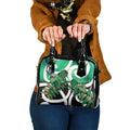 Piwakawaka New Zealand Matariki Shoulder Handbag Maori New Year Silver Fern Green Galaxy