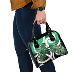 Piwakawaka New Zealand Matariki Shoulder Handbag Maori New Year Silver Fern Green Galaxy