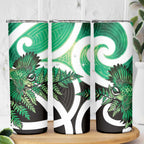 Piwakawaka New Zealand Matariki Skinny Tumbler Maori New Year Silver Fern Green Galaxy