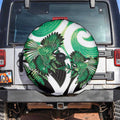 Piwakawaka New Zealand Matariki Spare Tire Cover Maori New Year Silver Fern Green Galaxy