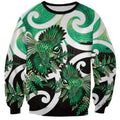 Piwakawaka New Zealand Matariki Sweatshirt Maori New Year Silver Fern Green Galaxy