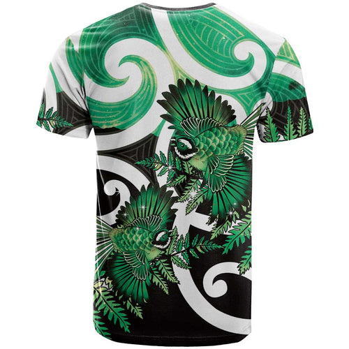 Piwakawaka New Zealand Matariki T Shirt Maori New Year Silver Fern Green Galaxy