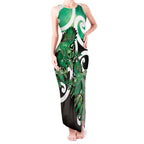 Piwakawaka New Zealand Matariki Tank Maxi Dress Maori New Year Silver Fern Green Galaxy