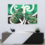 Piwakawaka New Zealand Matariki Tapestry Maori New Year Silver Fern Green Galaxy