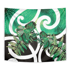 Piwakawaka New Zealand Matariki Tapestry Maori New Year Silver Fern Green Galaxy