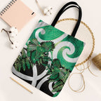 Piwakawaka New Zealand Matariki Tote Bag Maori New Year Silver Fern Green Galaxy