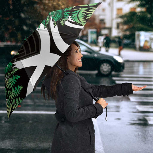 Piwakawaka New Zealand Matariki Umbrella Maori New Year Silver Fern Green Galaxy