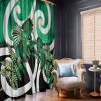 Piwakawaka New Zealand Matariki Window Curtain Maori New Year Silver Fern Green Galaxy