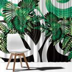 Piwakawaka New Zealand Matariki Window Curtain Maori New Year Silver Fern Green Galaxy