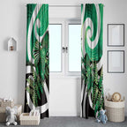 Piwakawaka New Zealand Matariki Window Curtain Maori New Year Silver Fern Green Galaxy