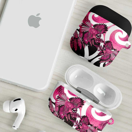 Piwakawaka New Zealand Matariki AirPods Case Maori New Year Silver Fern Pink Galaxy