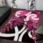 Piwakawaka New Zealand Matariki Area Rug Maori New Year Silver Fern Pink Galaxy