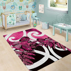 Piwakawaka New Zealand Matariki Area Rug Maori New Year Silver Fern Pink Galaxy