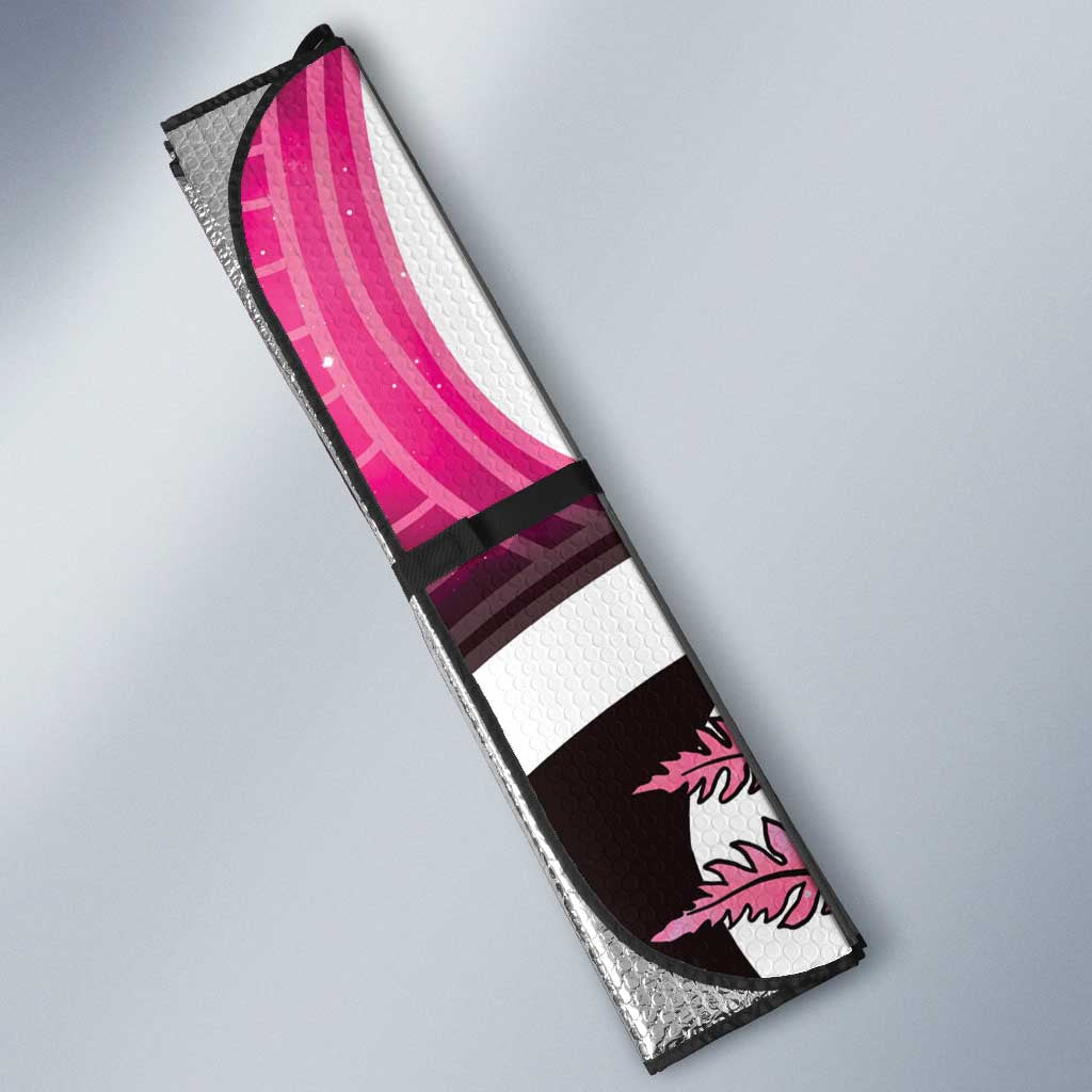 Piwakawaka New Zealand Matariki Auto Sun Shade Maori New Year Silver Fern Pink Galaxy