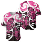 Piwakawaka New Zealand Matariki Baseball Jersey Maori New Year Silver Fern Pink Galaxy