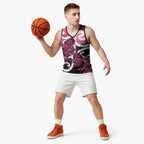 Piwakawaka New Zealand Matariki Basketball Jersey Maori New Year Silver Fern Pink Galaxy