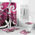 Piwakawaka New Zealand Matariki Bathroom Set Maori New Year Silver Fern Pink Galaxy