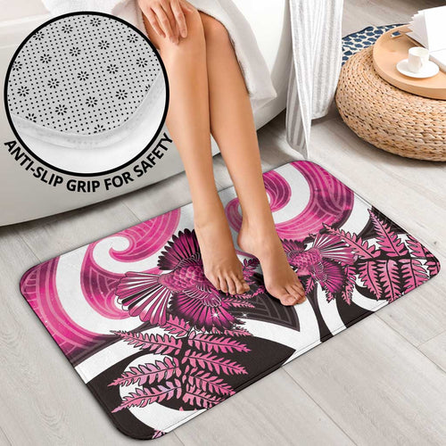 Piwakawaka New Zealand Matariki Bathroom Set Maori New Year Silver Fern Pink Galaxy