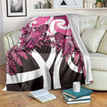 Piwakawaka New Zealand Matariki Blanket Maori New Year Silver Fern Pink Galaxy