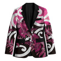 Piwakawaka New Zealand Matariki Blazer Maori New Year Silver Fern Pink Galaxy