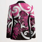Piwakawaka New Zealand Matariki Blazer Maori New Year Silver Fern Pink Galaxy
