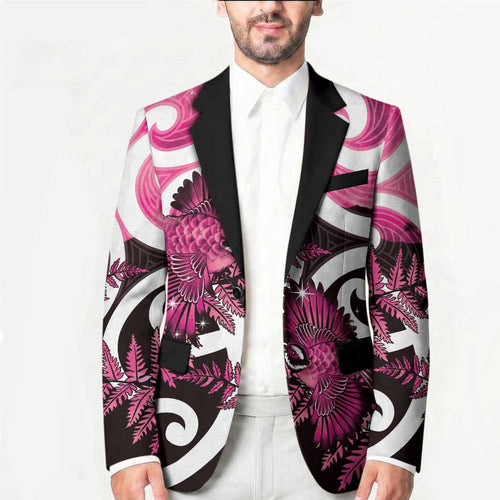 Piwakawaka New Zealand Matariki Blazer Maori New Year Silver Fern Pink Galaxy